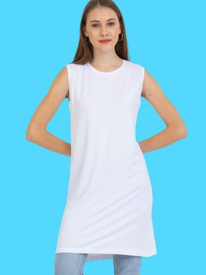 Al Öde Sıfır Kol Bisiklet Yaka Kurtarıcı İçlik Tunik