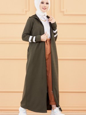 Düz Orta Haki Garnılı Ferace
