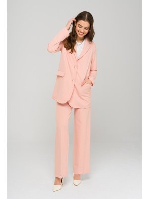 Pudra Mono Yaka Rahat Kalıp Astarsız Blazer Ceket Pudra Mono Yaka Rahat Kalıp Astarsız Blazer Ceket