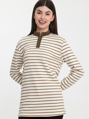 Kahverengi Düğmeli Sweatshirt Kahverengi Düğmeli Sweatshirt