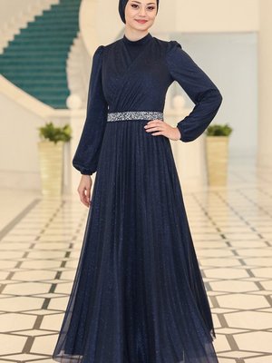 Dila Abiye Elbise Lacivert