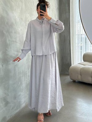 Gri Pine Etekli Takım Gri Pine Etekli Takım