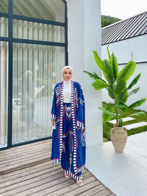 Kuşaklı Desenli İkili Takım