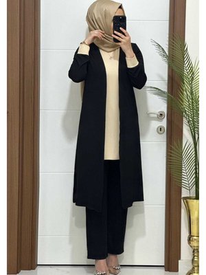 K85 Siyah Ceket Pantolon İçtunik Üçlü Takım Buyuk Beden Yeni Sezon