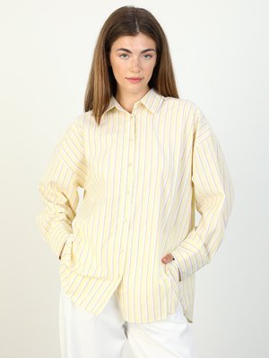 Sarı Pamuklu Oversize Gömlek