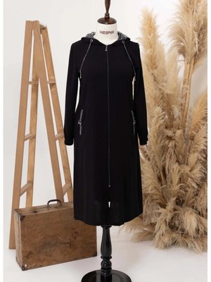 Yazlık Cepli Şık Kaliteli Zarif Kapüşonlu Fermuarlı Siyah Araboy Kap Yazlık Cepli Şık Kaliteli Zarif Kapüşonlu Fermuarlı Siyah Araboy Kap