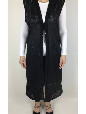 Eteği Taşlı Uzun Dantel Yelek Eteği Taşlı Uzun Dantel Yelek