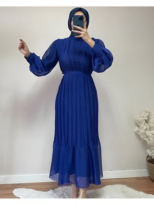 Piliseli Janjan Şifon Elbise