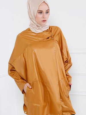 Camel Cep Detaylı Salaş Mont Camel Cep Detaylı Salaş Mont