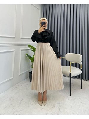 Piliseli Beli Lastikli Etek