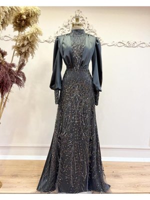 Taş İşlemeli Abiye Elbise Açelya