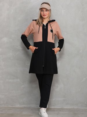 Vizon Armalı Renk Bloklu Eşofman Takım