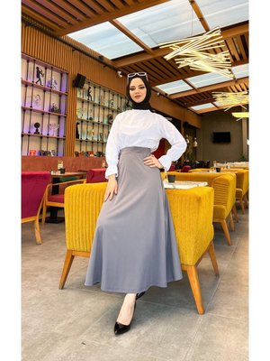 Maxi Boy Beden Arası (s M L Xl) Altı Dikişli Dört Mevsim Skuba Krep Etek Gri Maxi Boy Beden Arası (s M L Xl) Altı Dikişli Dört Mevsim Skuba Krep Etek Gri