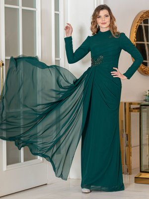 Zümrüt Yeşili Mayda Abiye Zümrüt Yeşili Mayda Abiye