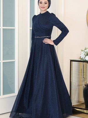 Işıl Abiye Elbise Lacivert