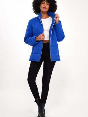 Mavi Astarlı Oversize Kapitone Mont Mavi Astarlı Oversize Kapitone Mont