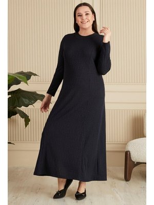Lacivert Büyük Beden Nergiz Jakar Anne Elbise Lacivert Büyük Beden Nergiz Jakar Anne Elbise