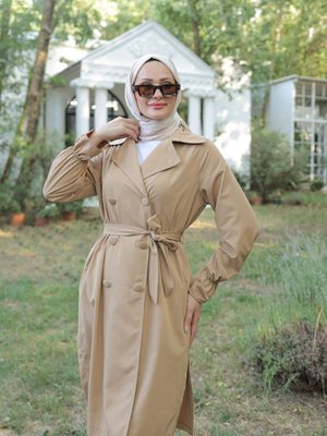 Özel Astarsız Trençkot Tesettür