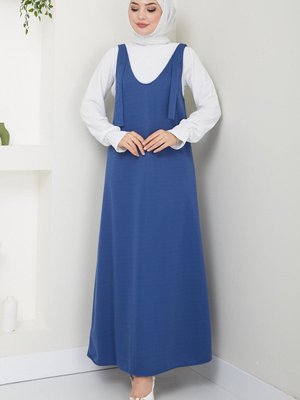 Nehir Örme Jile Elbise İndigo Nehir Örme Jile Elbise İndigo