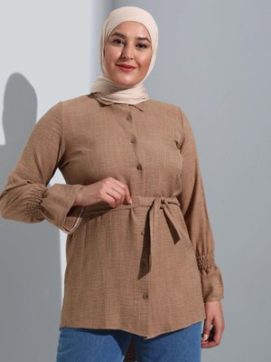 Acik Kahve Büyük Beden Tunik Acik Kahve Büyük Beden Tunik