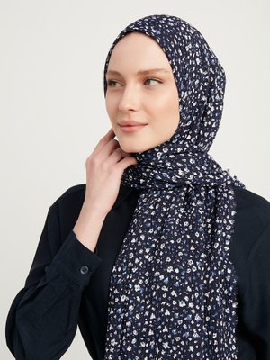 Lacivert Çıtır Desenli Şal