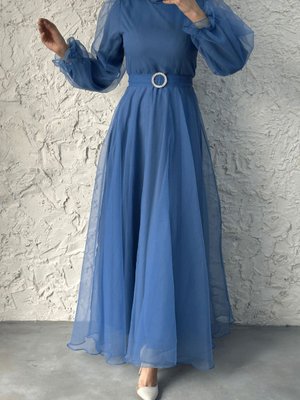 Dalya Zarafet Sunan Basic İndigo Abiye Elbise Özel Günler Için Kusursuz Dalya Zarafet Sunan Basic İndigo Abiye Elbise Özel Günler Için Kusursuz