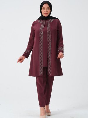 Canel Kadın Büyük Beden İkili Abiye Takım