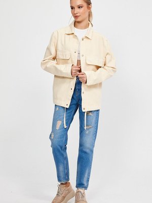 Bej Özel Koleksiyon Oversize Denim Ceket Bej Özel Koleksiyon Oversize Denim Ceket