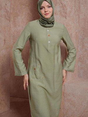 Renkli Düğmeli Uzun Tunik