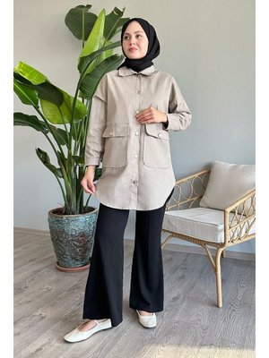 Oversize Gabardin Taş Ceket Oversize Gabardin Taş Ceket