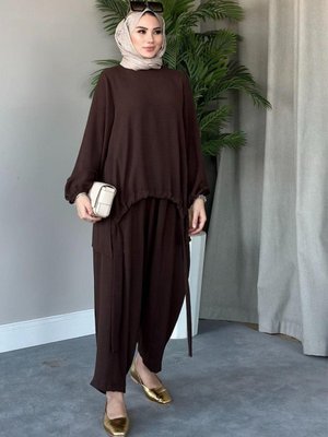 Şalvar Airobin Takım Kahverengi