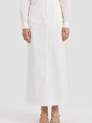 Cepli Kanvas Etek Beyaz