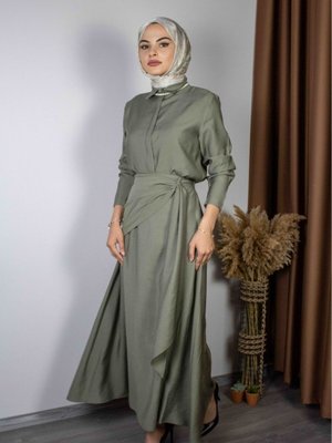 Aytül Modal Etekli Takım Haki