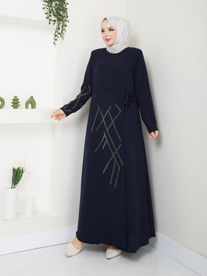 Arjin Kadın Yandan Bağlamalı Etamin Kumaş Taşlı Abiye Ferace Arjin Kadın Yandan Bağlamalı Etamin Kumaş Taşlı Abiye Ferace