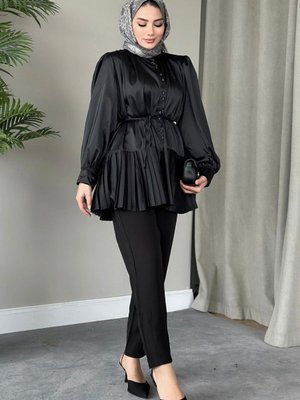 Milano Piliseli Gömlek Siyah