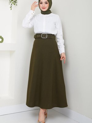 Kemerli Mevlana Etek Haki