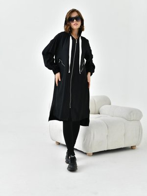 Fermuarlı Kapişonlu Kap Siyah Fermuarlı Kapişonlu Kap Siyah