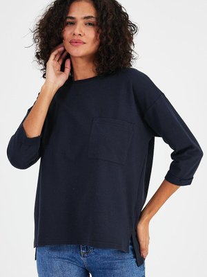 Lacivert Cep Detaylı Sweatshirt Lacivert Cep Detaylı Sweatshirt