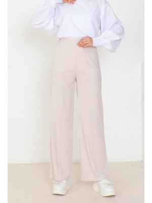 Bej Palazzo Scuba Pantolon