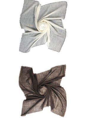 Adet Düz Flamlı Keten Eşarp Krem Kahverengi Adet Düz Flamlı Keten Eşarp Krem Kahverengi