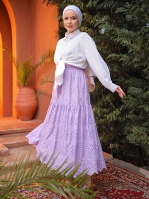 Brode Dantel Fisto İncili Etek