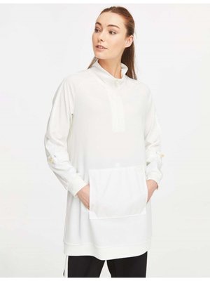 Parça Detaylı Yarım Fermuar Sweatshirt Ekru B22