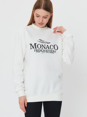 Beyaz İçi Polarlı Baskı Detaylı Sweatshırt Beyaz İçi Polarlı Baskı Detaylı Sweatshırt