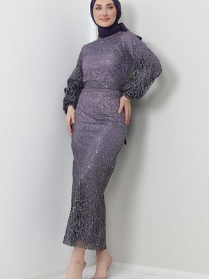 Farah Abiye Elbise Koyu Lila Farah Abiye Elbise Koyu Lila