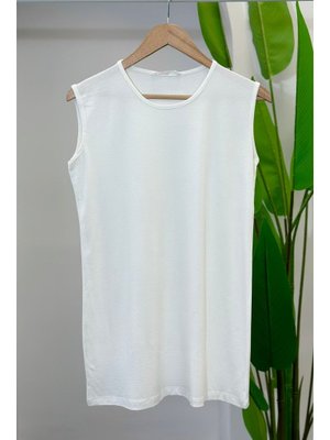 Krem Sıfır Kol İçlik Tunik Krem Sıfır Kol İçlik Tunik