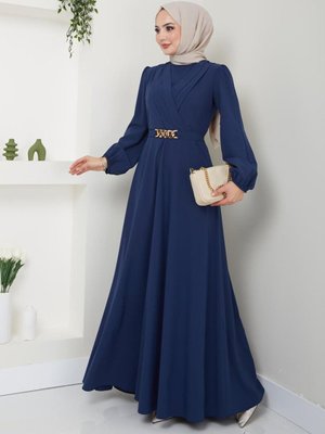 Zincir Kemerli Abiye Elbise