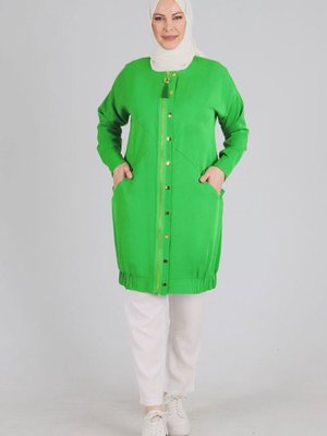 Benetton Büyük Beden Tensel Kumaş Çıtçıtlı Kap Benetton Büyük Beden Tensel Kumaş Çıtçıtlı Kap