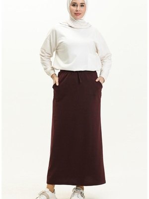 Beli Bağlamalı Cepli Spor Etek Mürdüm