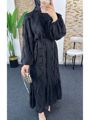 Tüylü Şifon Elbise