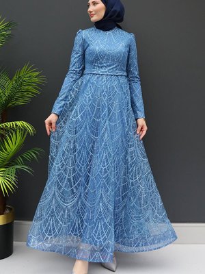 Şirin Abiye Elbise İndigo